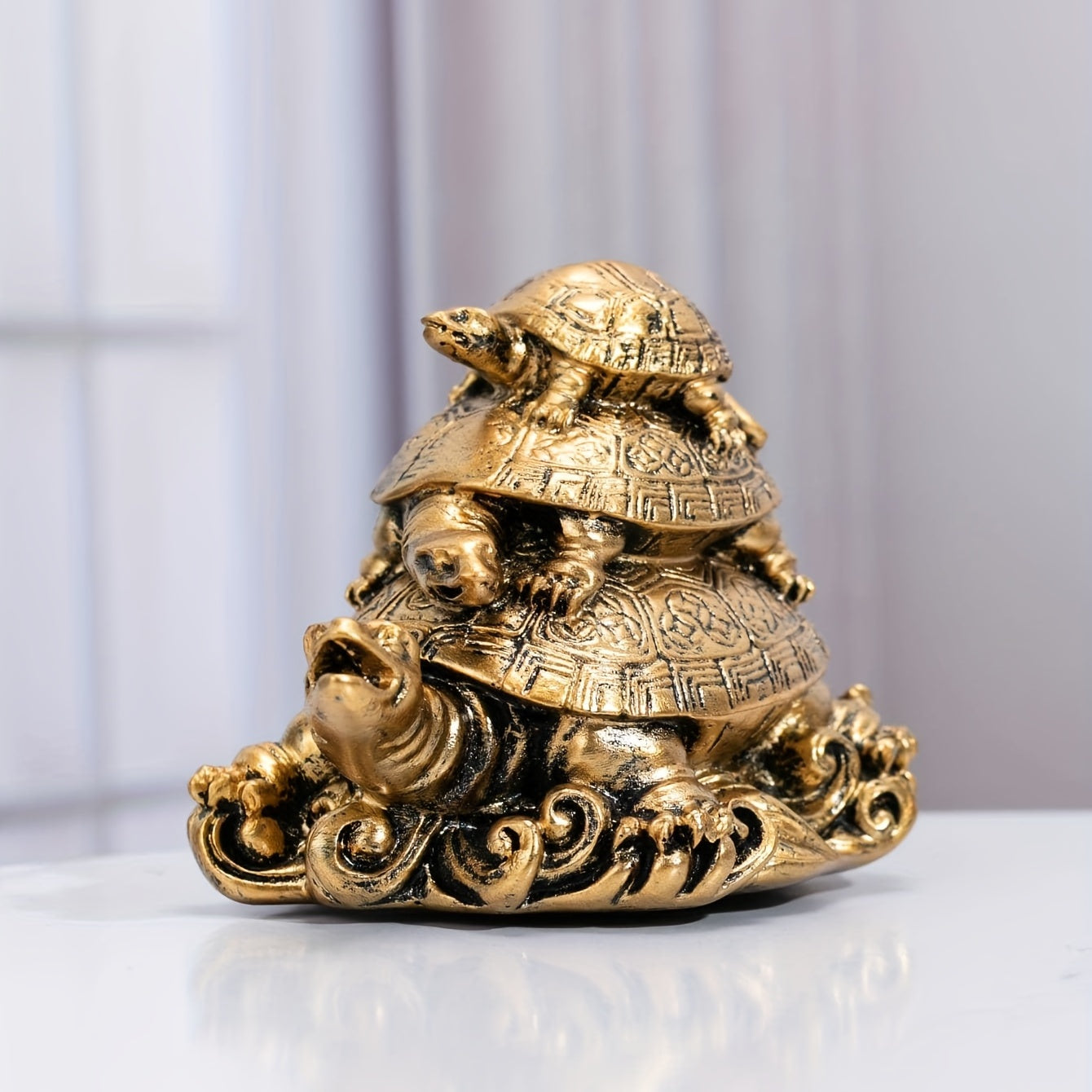 Deko-Schildkröten in Gold – harmonische Tischfigur