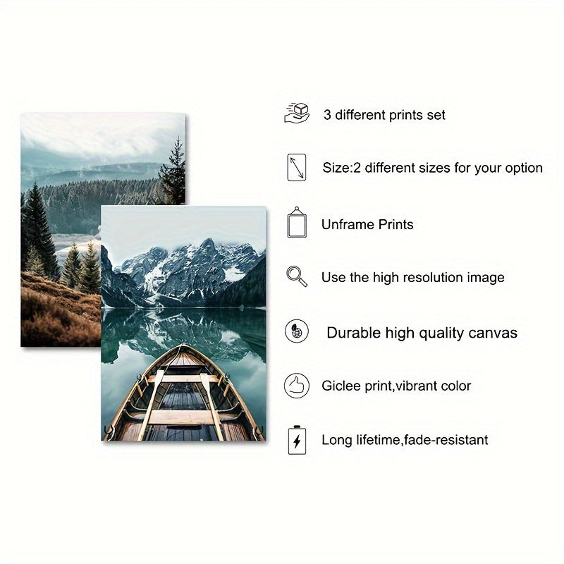 Nordic Nature – 3er Landschaftsset in Ruhefarben