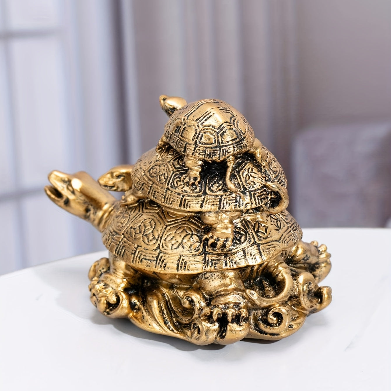 Deko-Schildkröten in Gold – harmonische Tischfigur