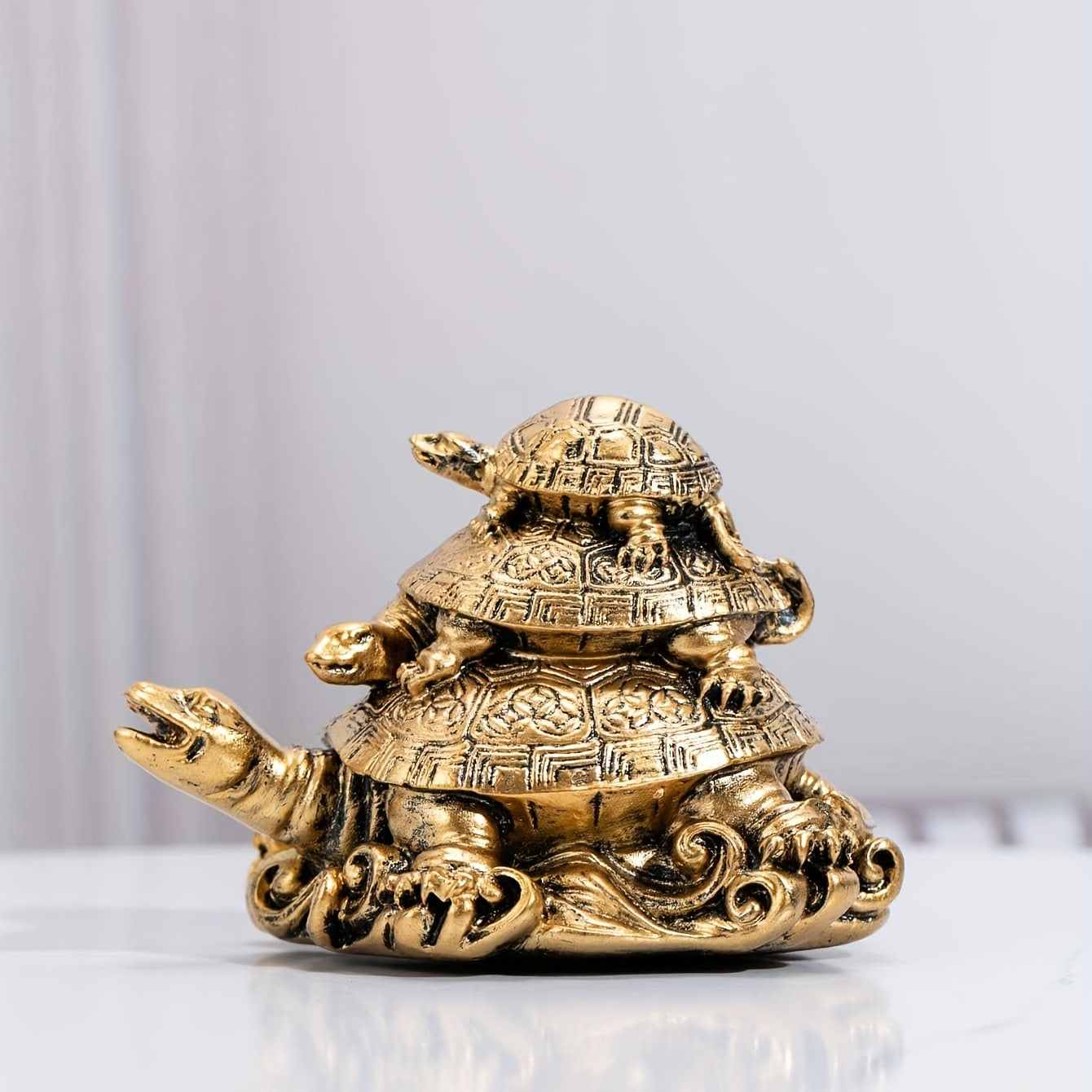 Deko-Schildkröten in Gold – harmonische Tischfigur