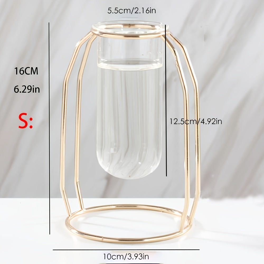 Hydroponic Vase mit Goldrahmen – moderne Tischdekoration