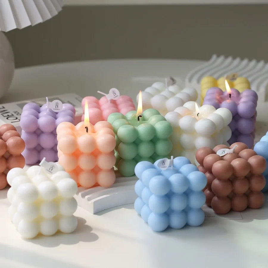 Bubble Cube Duftkerze – Handgegossene Sojawachskerze