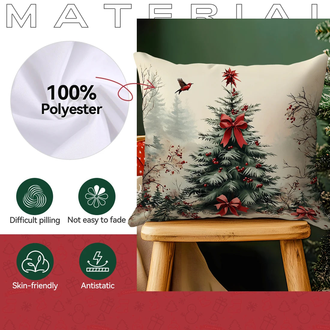 Winterkissen mit Naturmotiv – dezenter Akzent in Beige