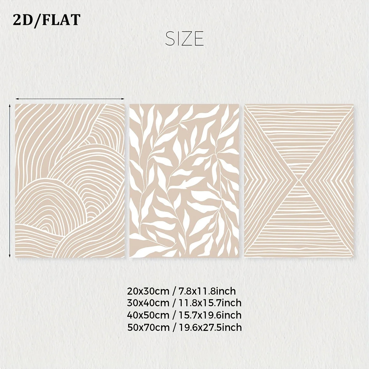 Wandbild-Set in Beige – abstrakte Linien & Formen