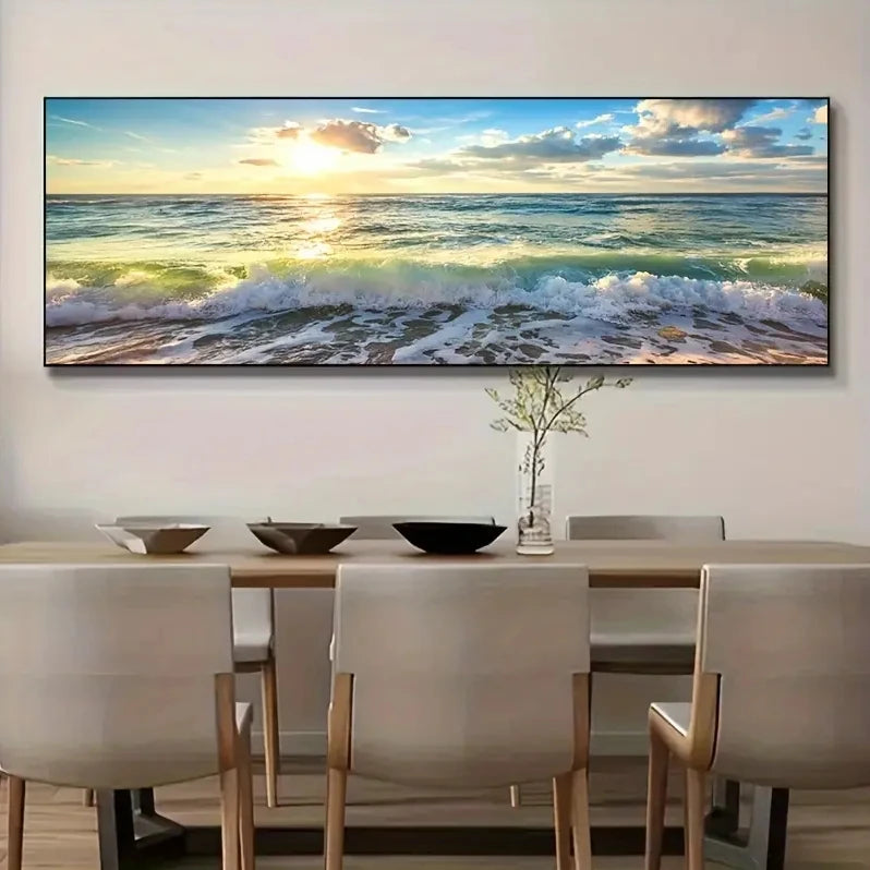 Küstenruhe – Wandbild in Sand- & Blautönen