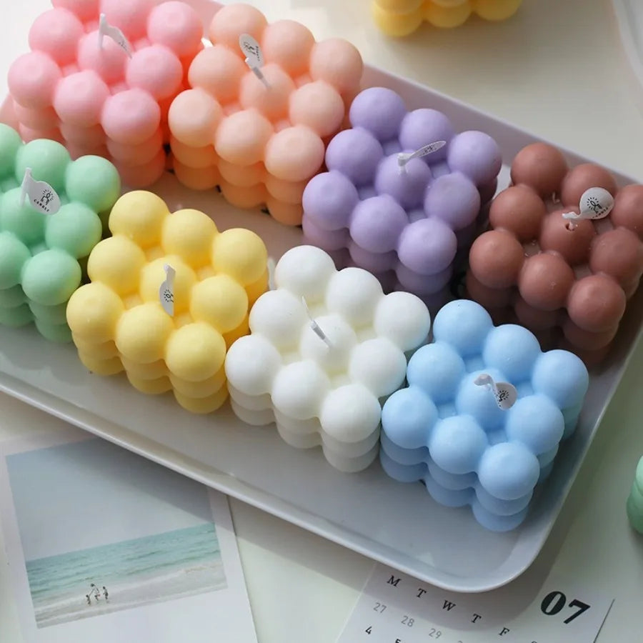 Bubble Cube Duftkerze – Handgegossene Sojawachskerze