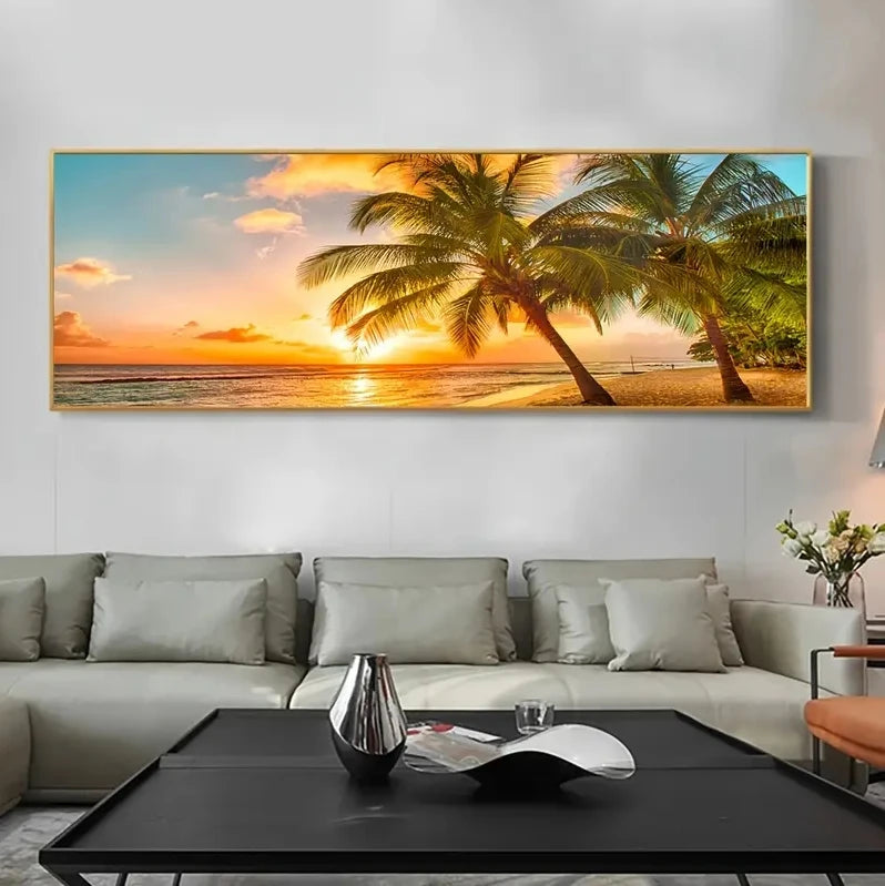 Küstenruhe – Wandbild in Sand- & Blautönen