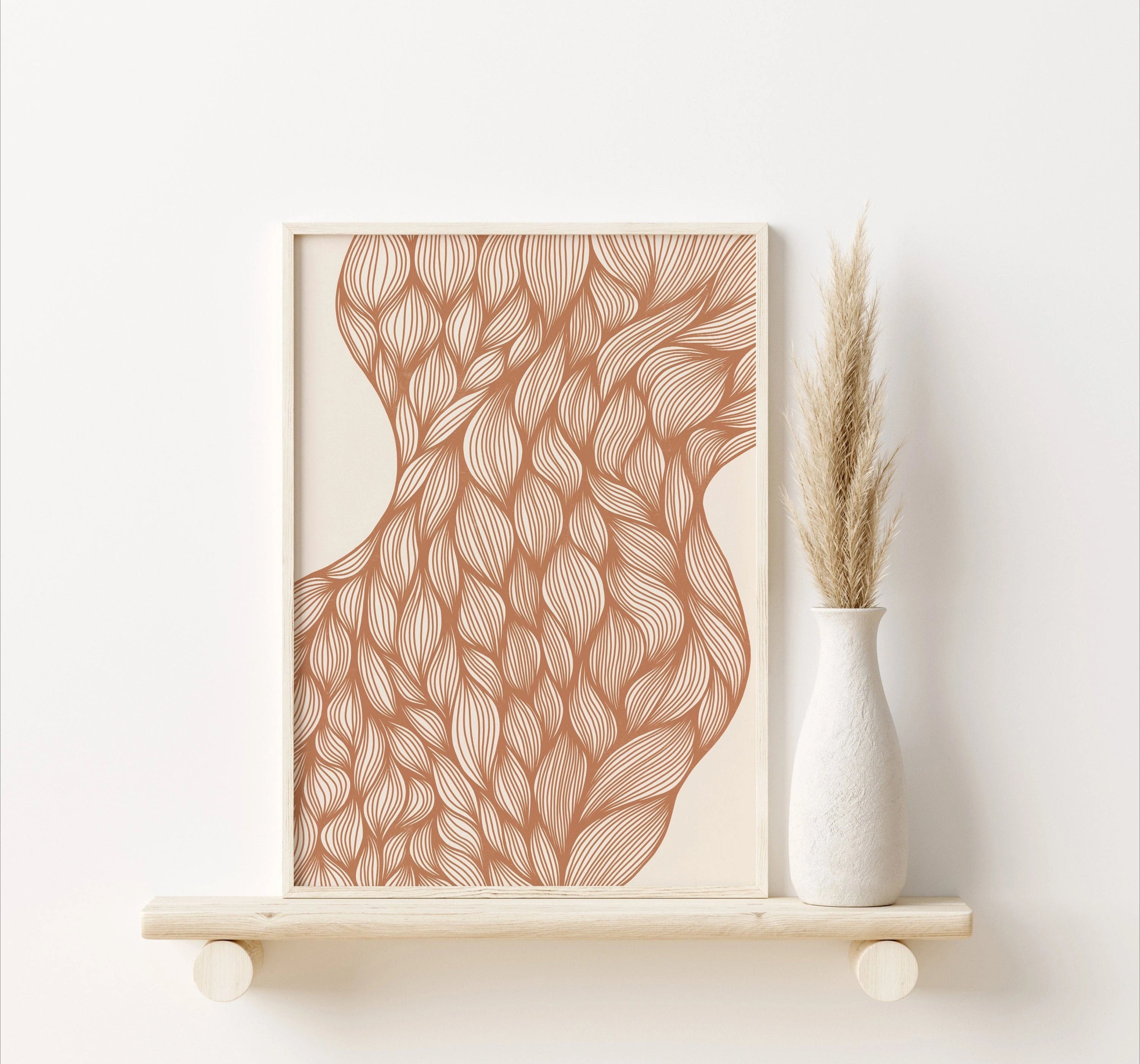 Abstrakte Wanddrucke in Naturtönen – 3er Set