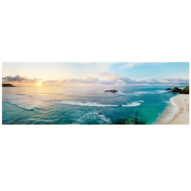 Seepanorama in Naturtönen – großformatige Wandkunst