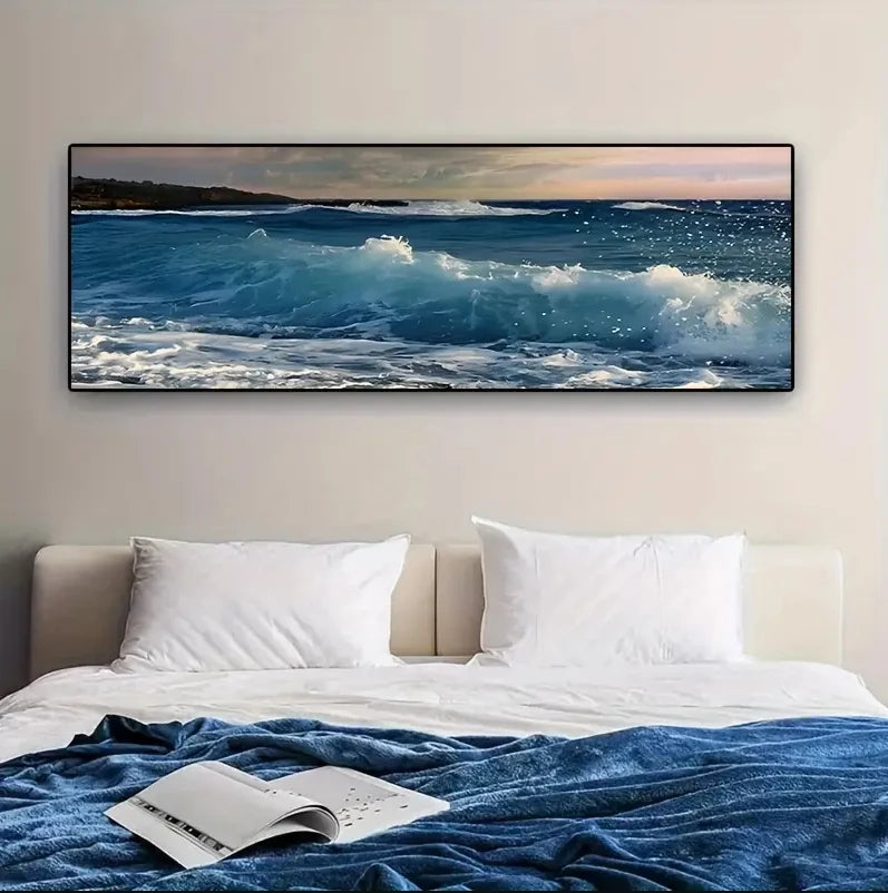 Küstenruhe – Wandbild in Sand- & Blautönen