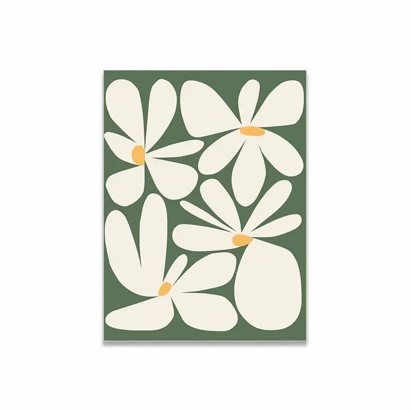 Botanical Line Art in Naturgrün – Wanddruck in Beige