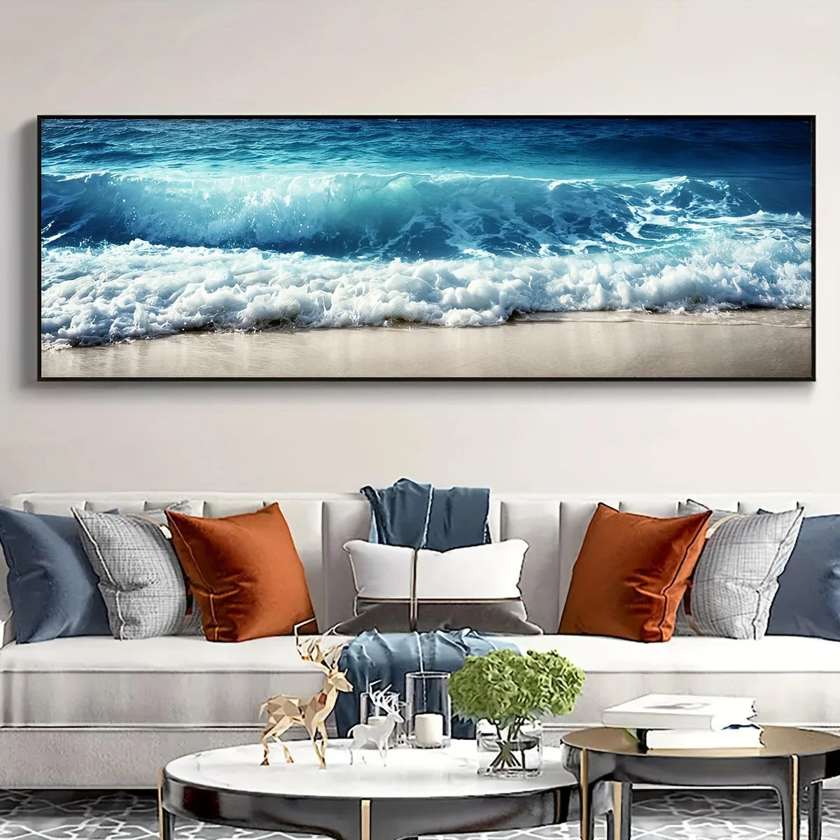 Küstenruhe – Wandbild in Sand- & Blautönen