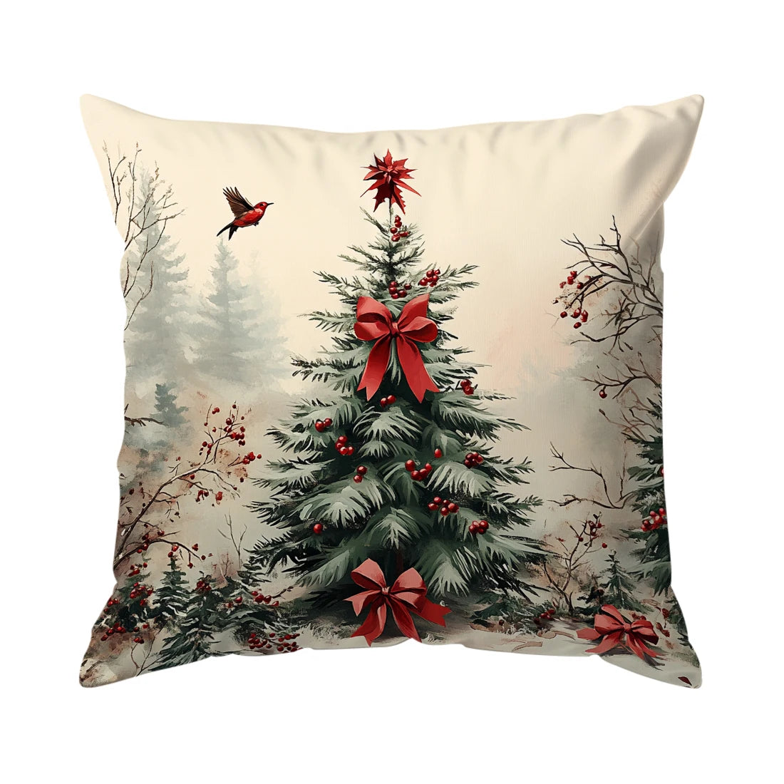 Winterkissen mit Naturmotiv – dezenter Akzent in Beige