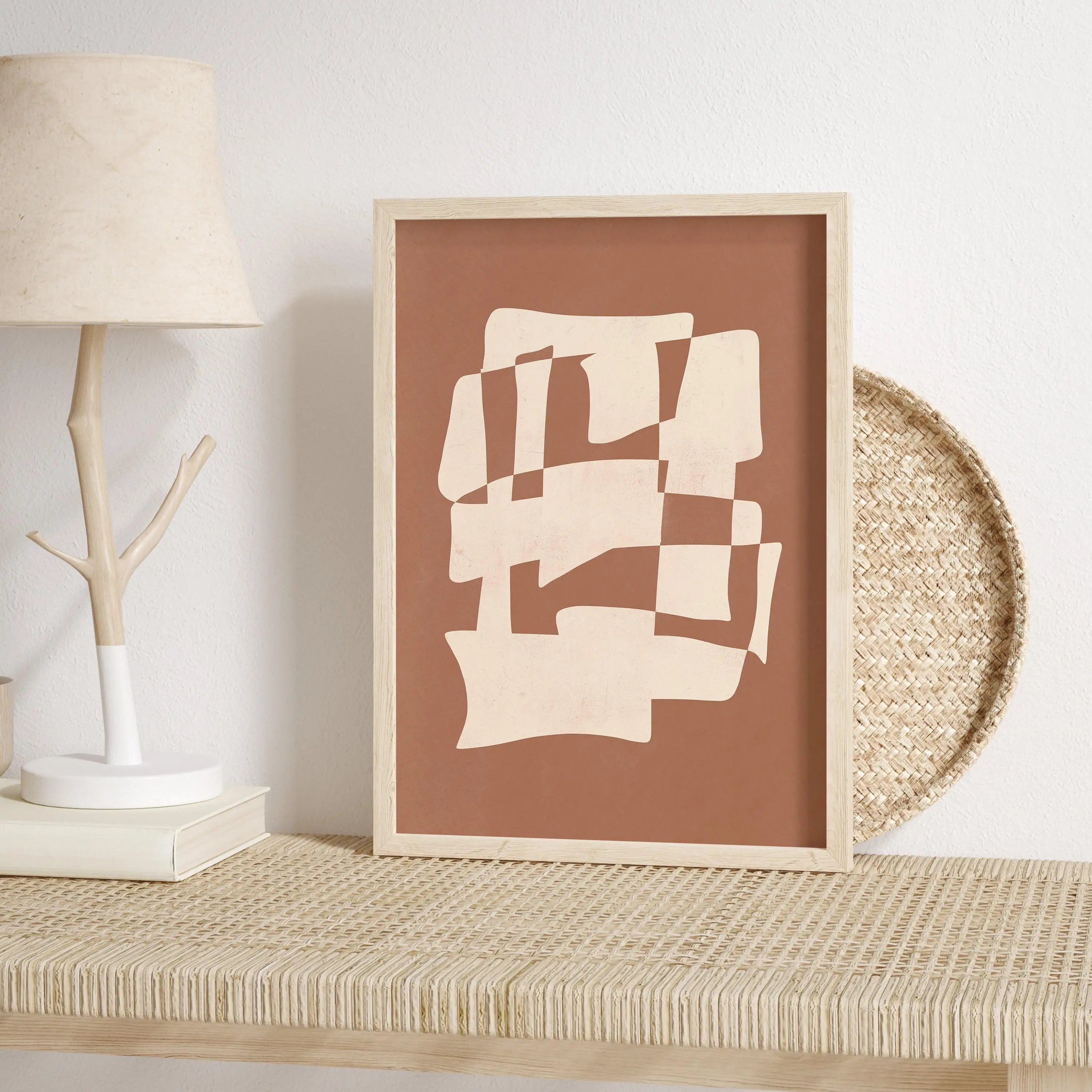 Abstrakte Wanddrucke in Naturtönen – 3er Set