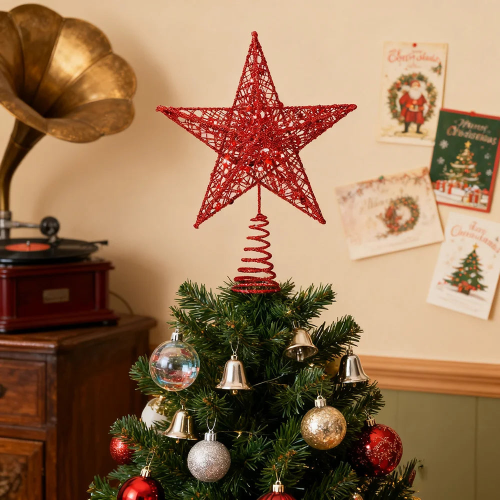 Baumspitzen-Stern in Naturgold – dezenter Winterakzent