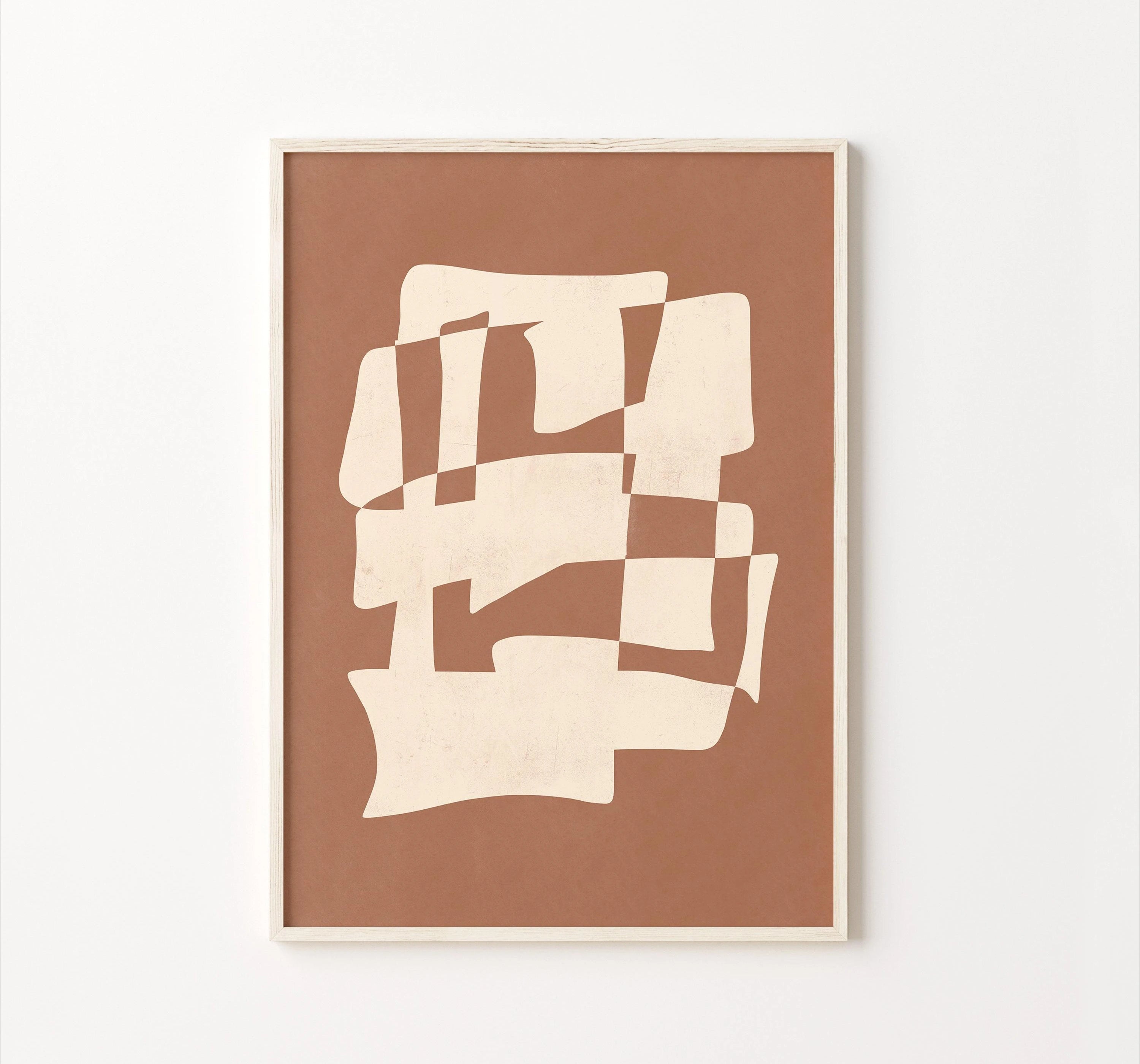 Abstrakte Wanddrucke in Naturtönen – 3er Set