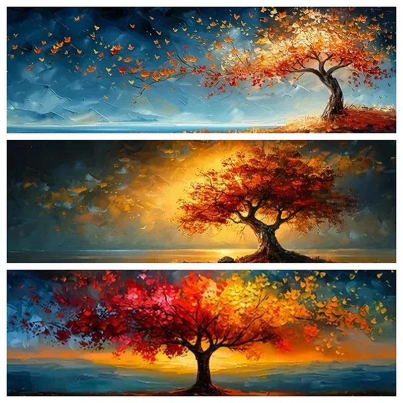 Baumstudie in Naturtönen – großformatige Wandkunst