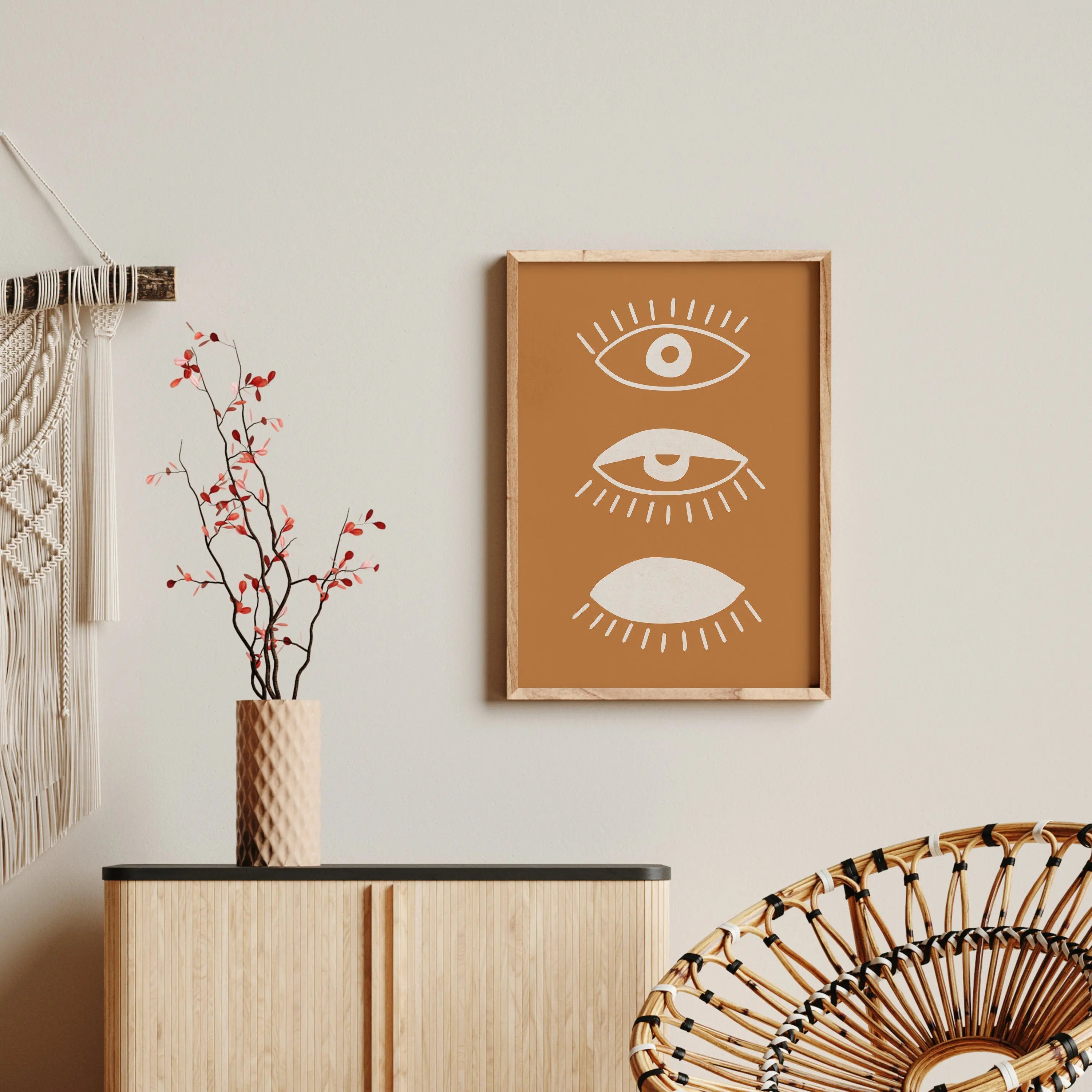 Abstrakte Wanddrucke in Naturtönen – 3er Set