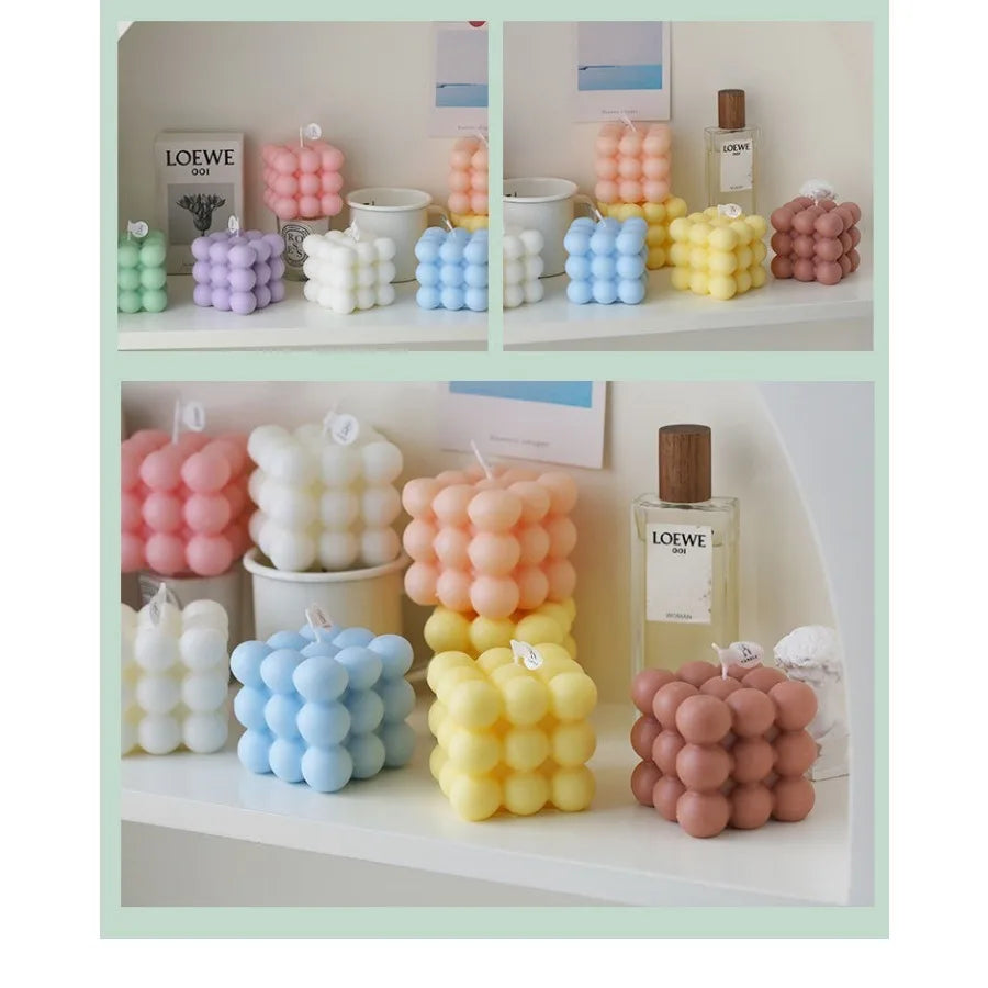 Bubble Cube Duftkerze – Handgegossene Sojawachskerze