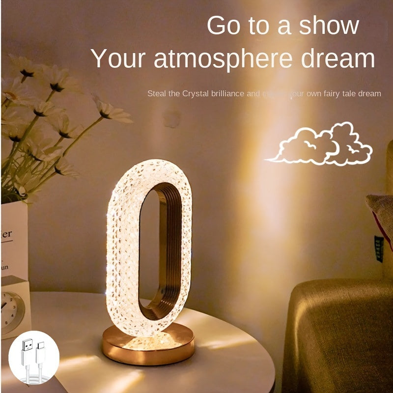 Kristall-Tischleuchte in Warmweiß – elegantes Lichtobjekt